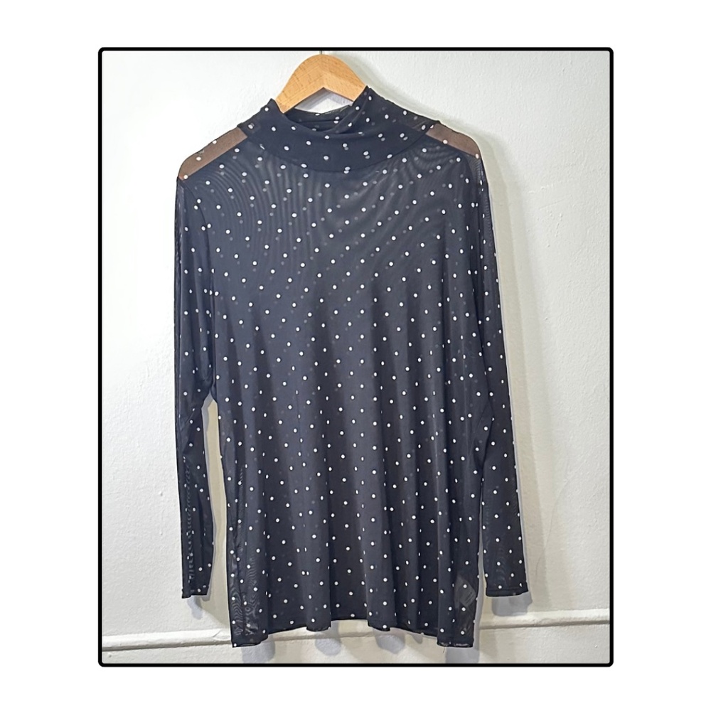 Rachel Roy Mesh Polka Dot Shirt In Size 3X